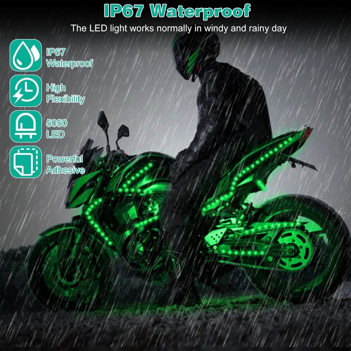 6-Piece: Motorcycle LED Light Strips