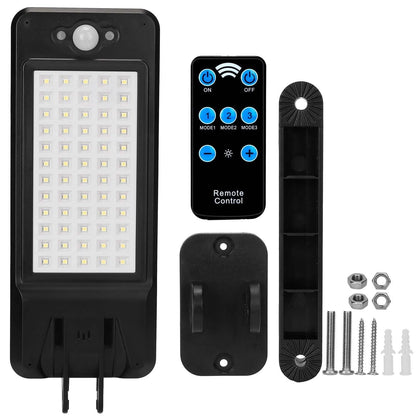 60LEDs Solar PIR Motion Sensor Remote Control Wireless Lamp