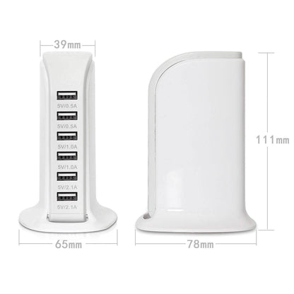 40-Watt 6-Port USB Charging Station for Smart Phones and Tablets