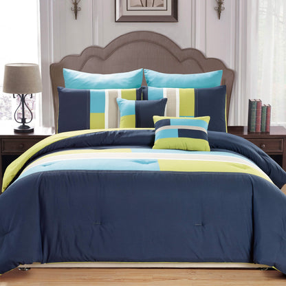 7-Piece: Luxury Bordered Queen Comforter Set