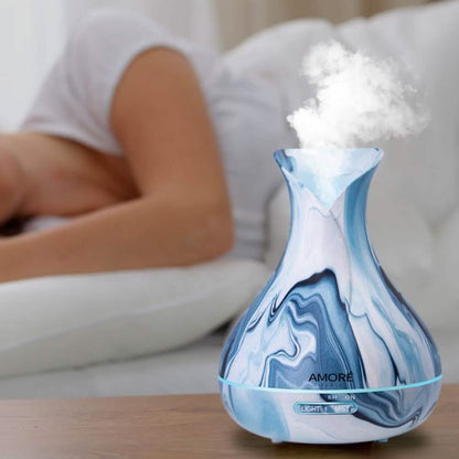 7-Piece Set: Hydro Dipped Ultrasonic Aromatherapy Diffuser With Essential Oil Gift Set