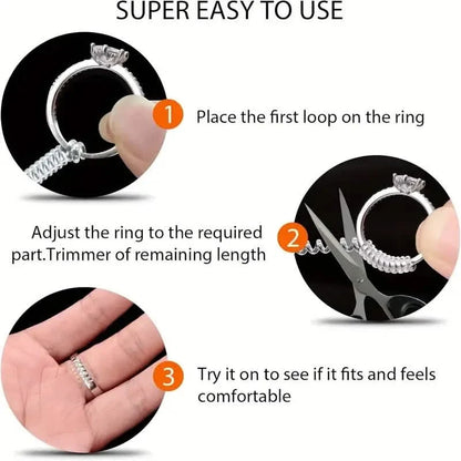 4-Piece Set: Invisible Silicone Ring Size Adjusters – Unisex, Flexible, Minimalist