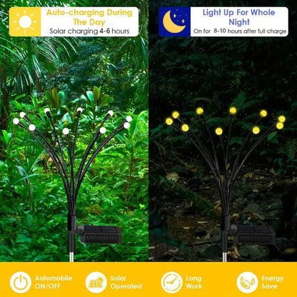 8 LED Solar Firefly Hanging Solar Lights