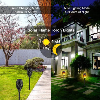 8-Pack: Solar Torch Light with Flickering Flame