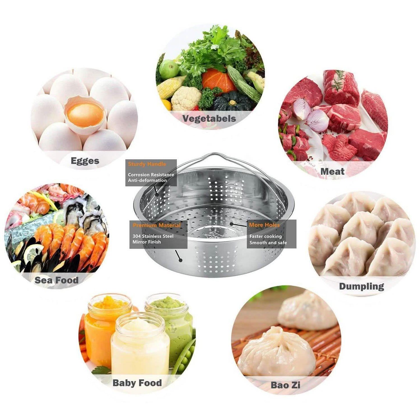 8-Pack: Steamer Basket Egg Steam Rack Camping Cooking Set
