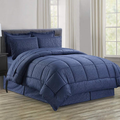 8-Piece: Plazatex Vine Microfiber Comforter Bed in A Bag Set