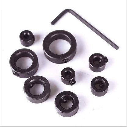 8-Pieces Set: Woodworking Drill Bit Depth Stop Collars Ring Positioner