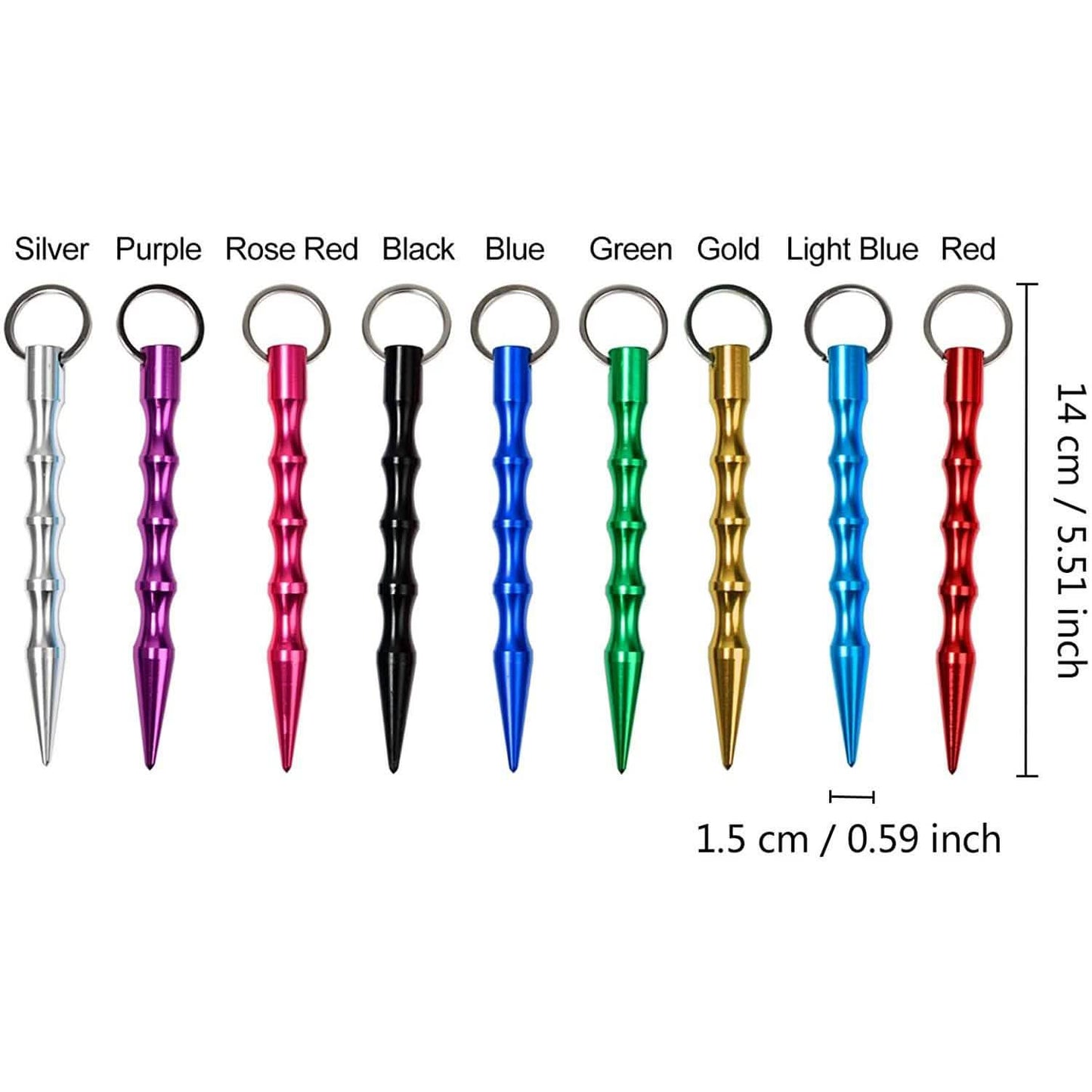 9-Pack: Aluminum Self-Defence Key Chain