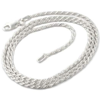 925 Sterling Silver 1.5mm Diamond Cut Rope Chain