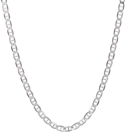 925 Sterling Silver 2mm Marina Link Chain Necklace