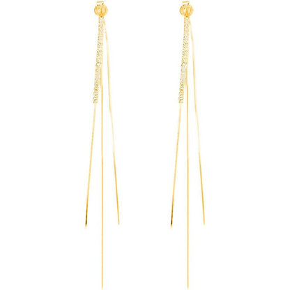 925 Sterling Silver Dangle Chain Tassel Earrings