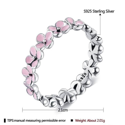 925 Sterling Silver Women Ring Romantic Plum Ring