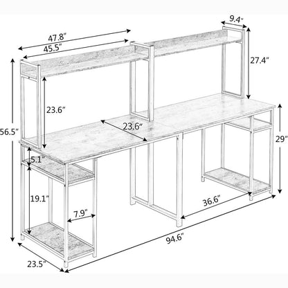 94.6 Inch Modern Two Person Computer Desk