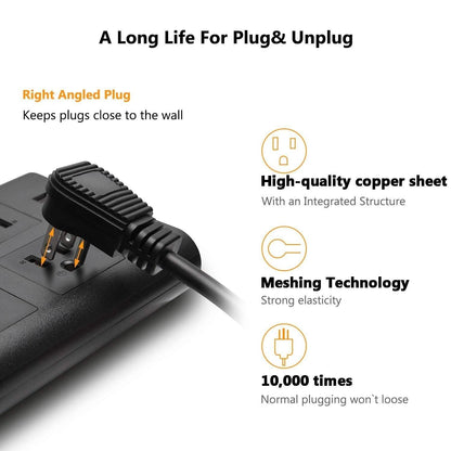 9.8ft USB Power Strip Surge Protector