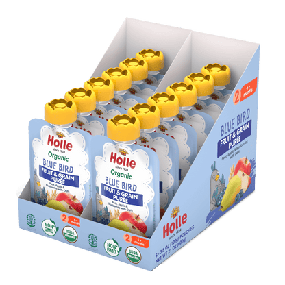 Holle Organic Blue Bird - Fruit & Grain Purée Pouches