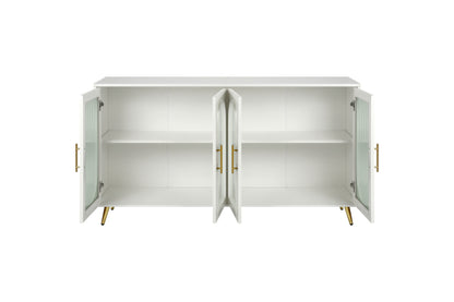 TV Stand for 65+ Inch TV, Wood TV Stand with Storage Cabinet & Adjustable Shelves, Media TV Console for Living Room Bedroom