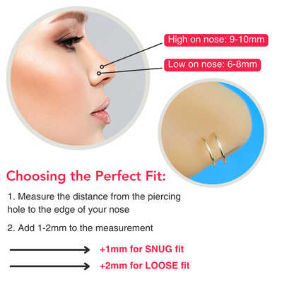 14k Solid Yellow Gold Double Hoop Nose Spiral Nose Ring