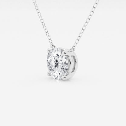 3.00 ct Lab Grown Round Diamond Floating Solitaire Pendant in 14K White or Yellow Gold – AGI Certified