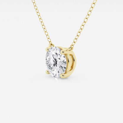 3.00 ct Lab Grown Round Diamond Floating Solitaire Pendant in 14K White or Yellow Gold – AGI Certified