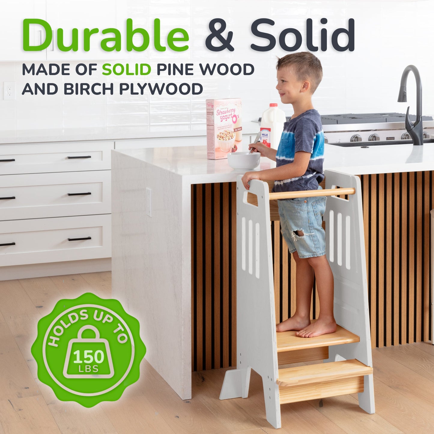 Standing Toddler Tower with Sliding Safety Door