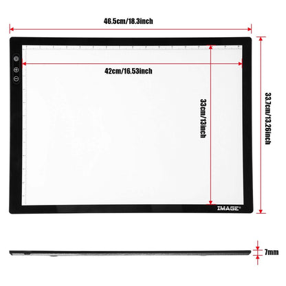 A3 Light Pad A3 LED Tracing Pad Ultra-Thin Drawing Pad Adjustable Brightness