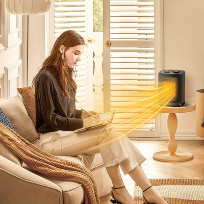 1500W Portable Ceramic Space Heater with Thermostat & Safety Protection with Carry Handle