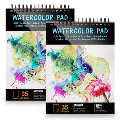 AGPtEk 12 inches 35 Sheets Watercolor Paper Pad