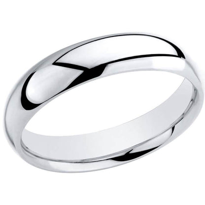 Anti-Tarnished High Polished Plain 5MM Wedding Unisex Band