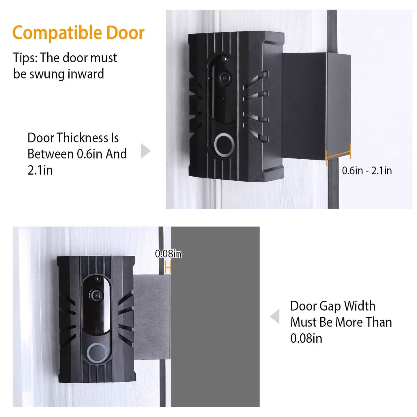 Anti Theft Video Doorbell Door Mount Fit for Most Doorbell Camera Accessories