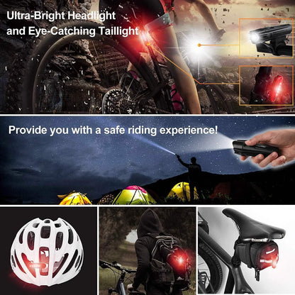 Ascher Ultra Bright USB Rechargeable Bike Light Set