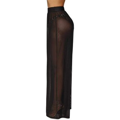 Awoscut Women See Through Sheer Mesh Pants