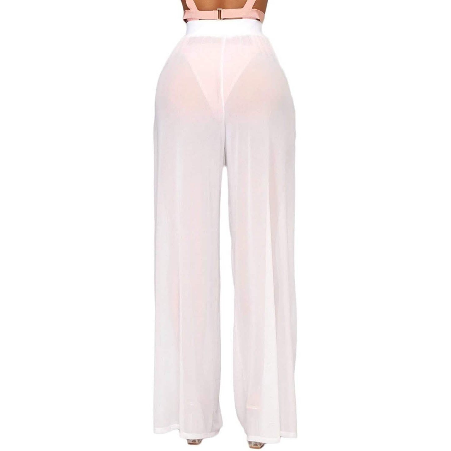 Awoscut Women See Through Sheer Mesh Pants