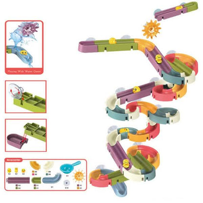 Baby Bath Toys DIY Marble Race Run Assembling Track