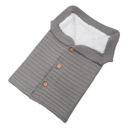 Baby Knit Swaddle Blanket Wrap with Buttons