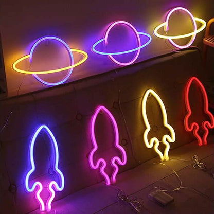 Battery USB LED Neon Light Wall Signs Night Home Decor