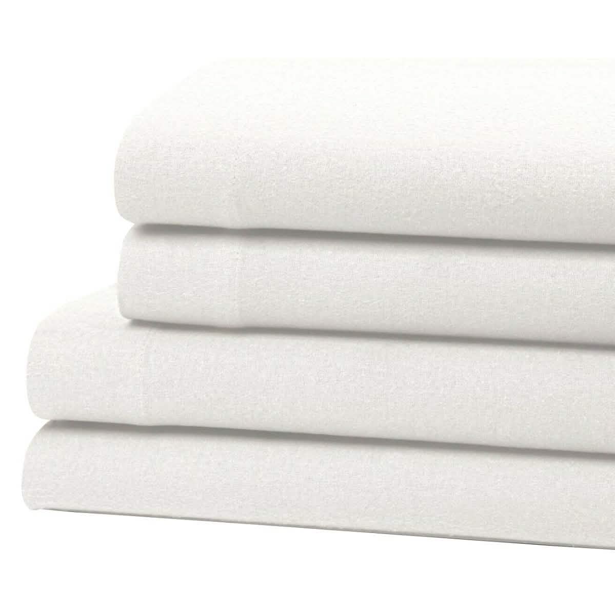 Bibb Home 100% Cotton Solid Flannel Sheet Set