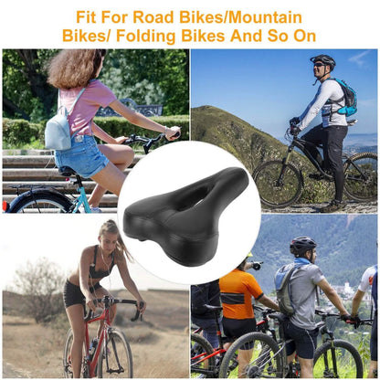 Bicycle Padded Saddle Wear Resistant Hollow Leather Seat Cushion