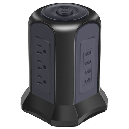 Power Strip Tower with 9 AC-Outlets and 4 USB Charging Ports Switch Control