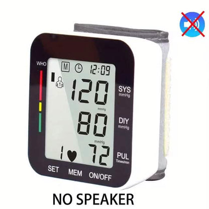 Blood Pressure Monitor Digital Wrist Blood Pressure Machine Automatic Cuff BP Detector