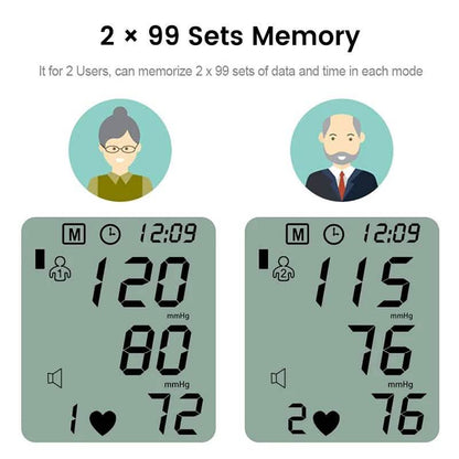 Blood Pressure Monitor Large LCD Display and Adjustable Wrist Cuff