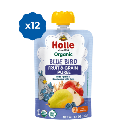 Holle Organic Blue Bird - Fruit & Grain Purée Pouches