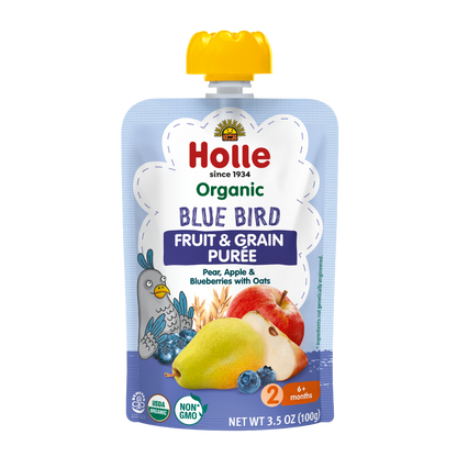 Holle Organic Blue Bird - Fruit & Grain Purée Pouches