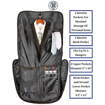 Bolford Travel Garment Bag For Business Trips And Travel With Padded Computer Pocket