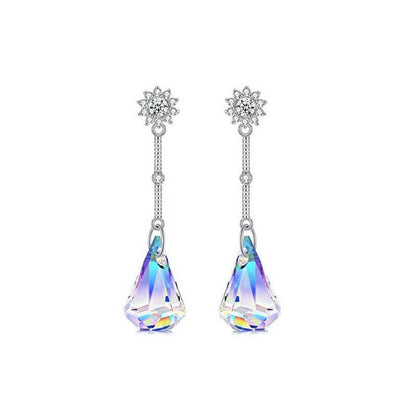 Aurora Borealis Crystal Drop Earrings made with Swarovski Elements