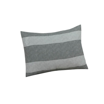 Brooklyn Flat Herringbone Wide Striped Grey Comforter Set
