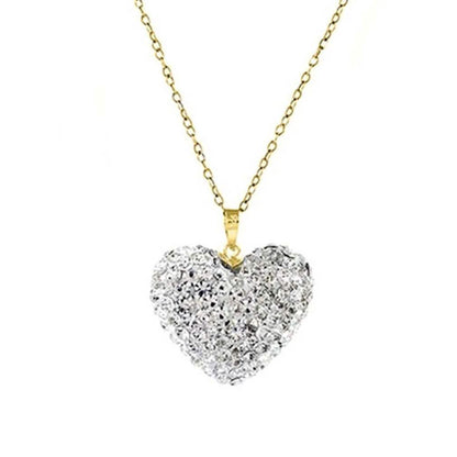 Bubble Heart Pendant in Solid Sterling Silver Made with Swarovski Elements