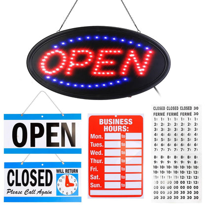 Business Neon Open Sign Advertisement Board with Steady Flashing Modes