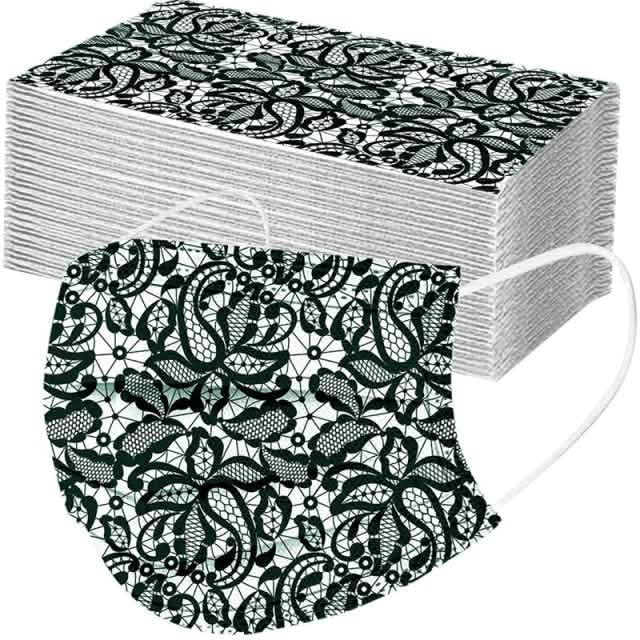 Butterfly Disposable Mask Flowers Lace