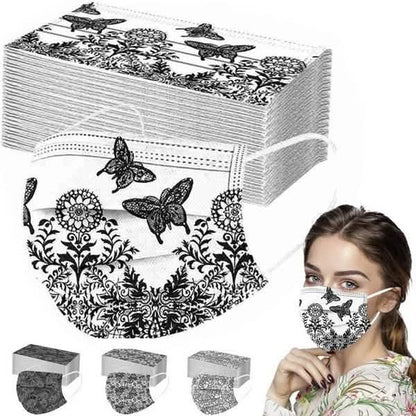 Butterfly Disposable Mask Flowers Lace