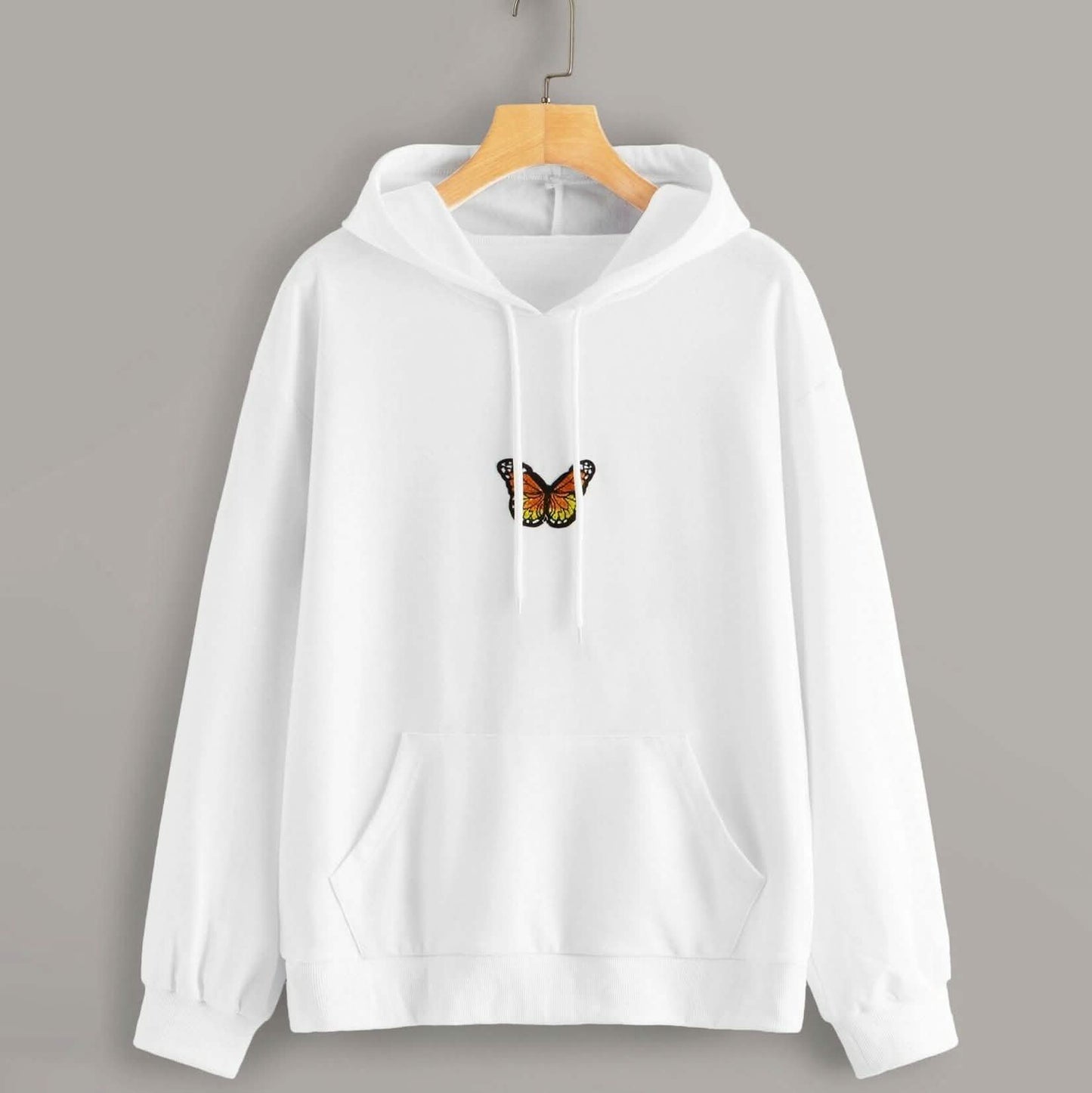 Butterfly Graphic Drawstring Hoodie